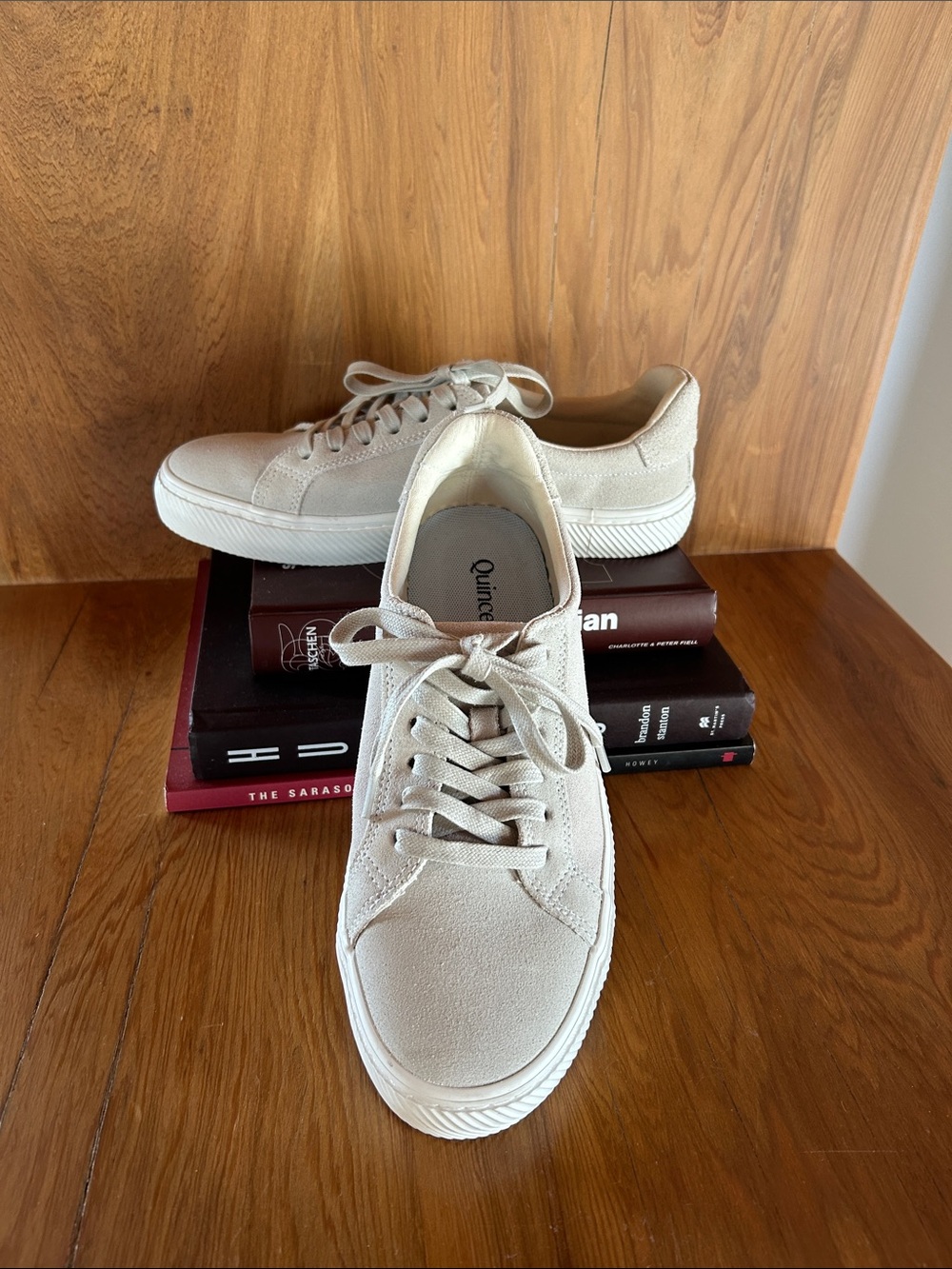 Quince Italian Suede Everyday Sneaker, cream, 9